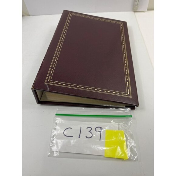 Vintage Burgundy 3-Ring Binder Photo Album With 45 Pages & Gold Embossed C139 - Picture 9 of 10